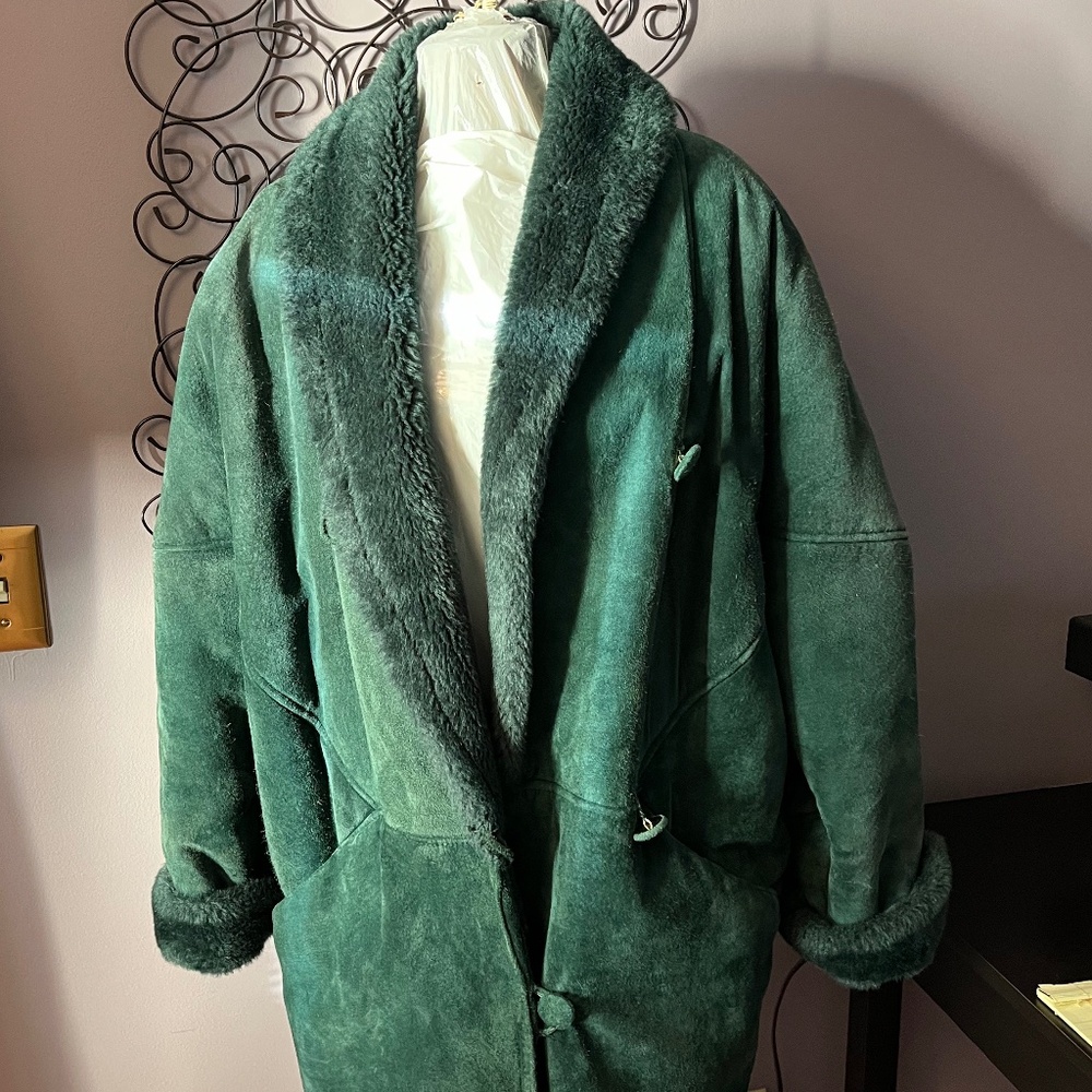 Vintage Split Suede Sherpa Coat